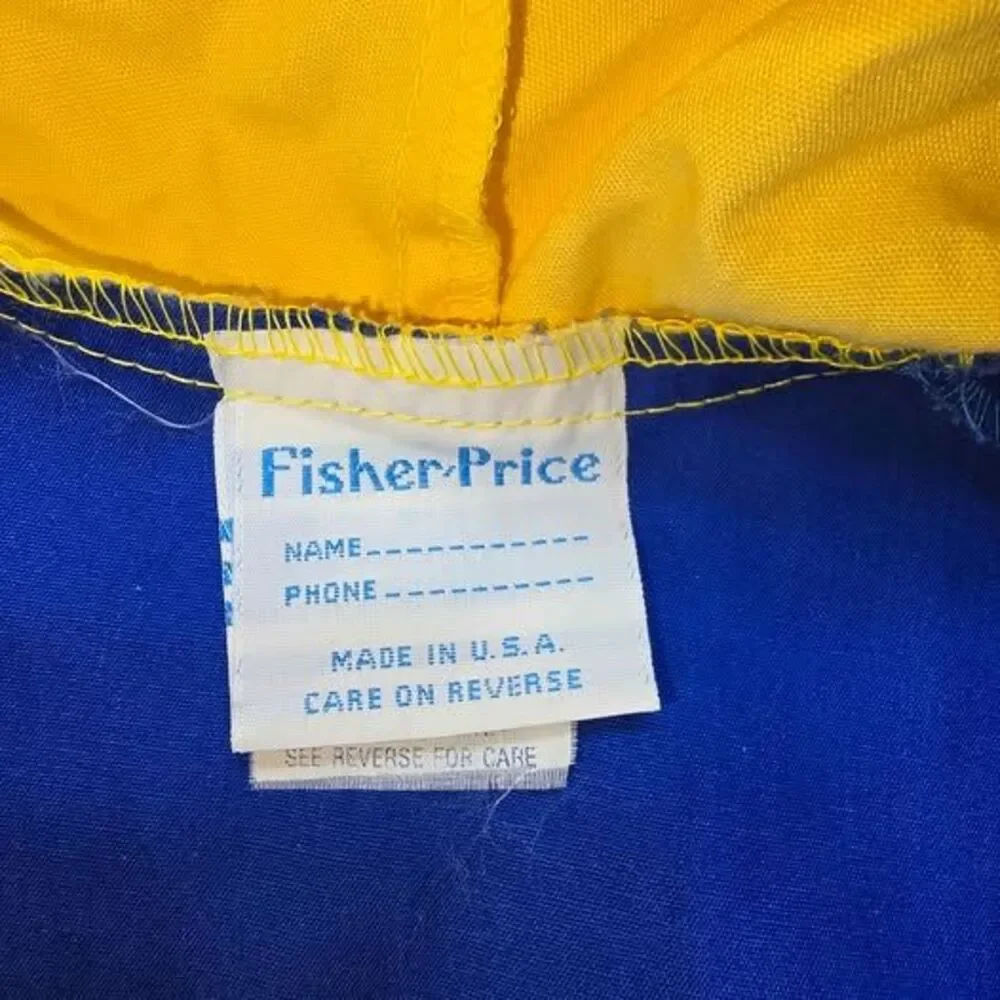 Vintage fisher price hooded jacket size 12 months zip kids toddler old school